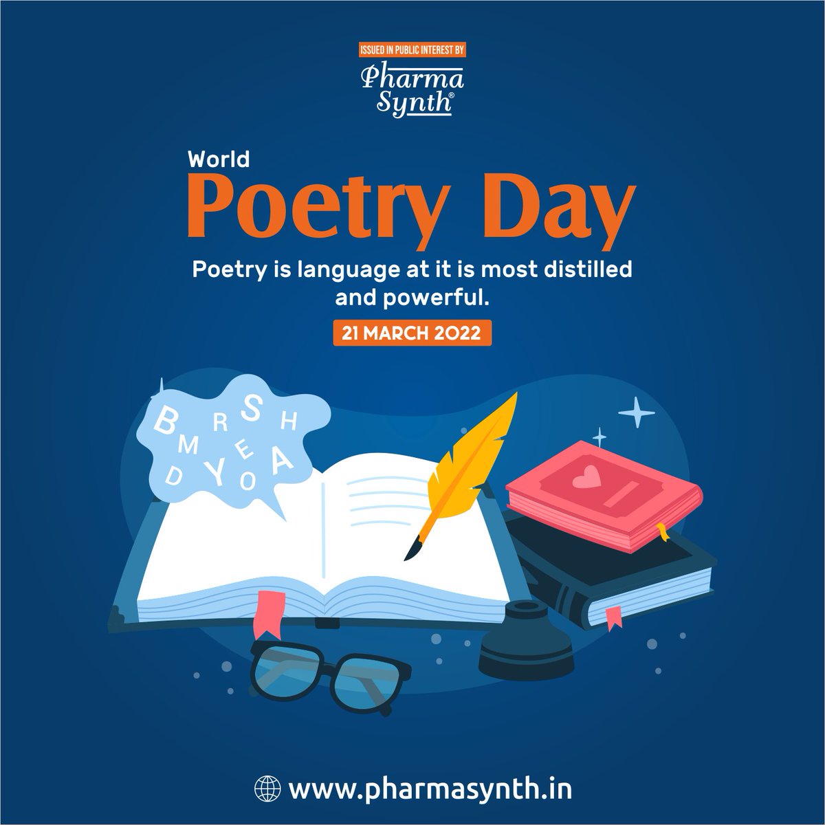 pharma_synth's tweet photo. Never underestimate the power of a poetry because it has the potential to melt hearts, inspire souls and bring the change which otherwise is impossible. 
Happy World Poetry Day!
https://t.co/9kMn8POWdN
#poetry #WorldPoetryDay https://t.co/Fz0vCPVQQM