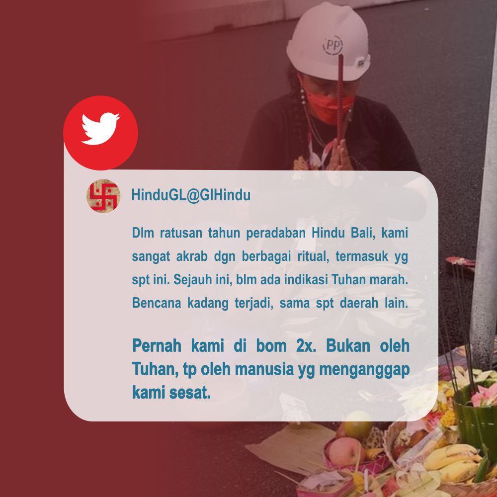 AfifFuadS's tweet photo. ~ Tweet yg sangat emosional dari @GlHindu 

Kami bersama kalian kawan, kami bersama nilai2 adat tradisi luhur moyang kita, kami bersama semangat2 keberagamaan yg bergandeng mesra dg tradisi. https://t.co/IWNDoaqTya