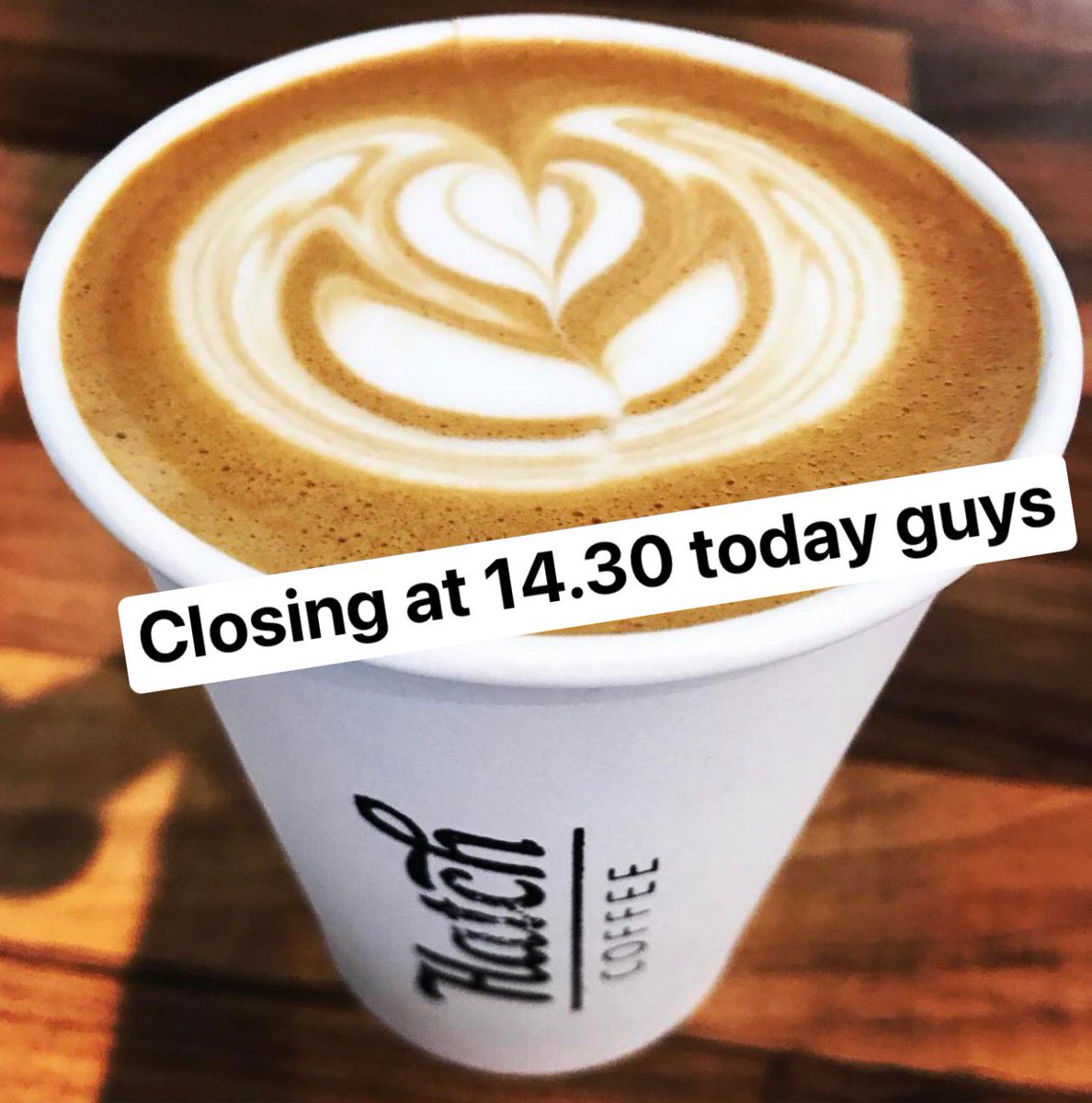 We’re closing a little early again today at 14.30, but that still gives you plenty of time to enjoy a coffee in this wonderful Monday sunshine.