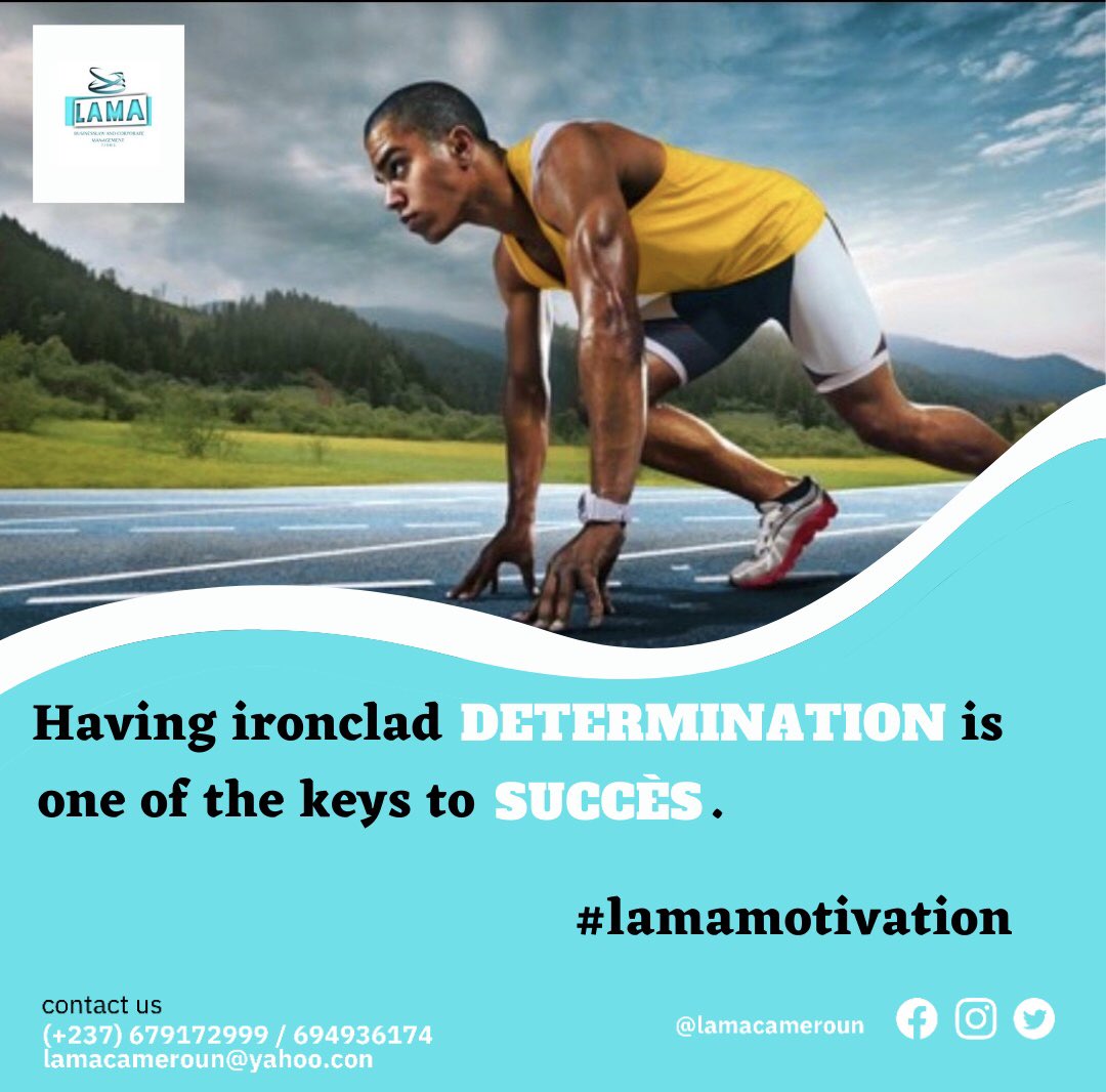 lamacameroun's tweet photo. Sometimes the only thing that separates you from success in your #entrepreneurial #project is determination.
In your entrepreneurial projects π’, know how to find and maintain the #determination to move forward every day of every week π
#lamacameroun
#goodweekstart https://t.co/XI78lLxQT6