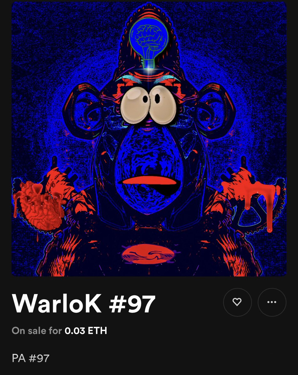 WarloK #97

Colorful Nfts, the New Trending !

BUY NOW YOUR PSIKO APE !

✅ Collection Verified on <a href="/rarible/">Rarible</a> 

rarible.com/psikoapes

#NFT #NFTS #rarible #NFTCommunity #nftcollector #Crypto #ETH #NFTProject