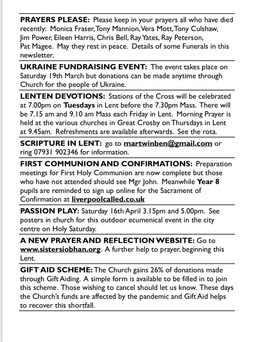 SeftonSouthDean's tweet photo. Newsletter for SS Peter &amp; Paul’s, Crosby. https://t.co/Jf9ESZ4oFN
