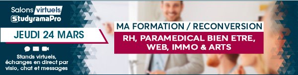 #Agenda - Vous avez un projet de reconversion professionnelle ?
RDV aux salons <a href="/StudyramaPro/">StudyramaPro</a> 
Au programme : 
➡️ 5 salons virtuels thématiques pour vous aider à trouver la #formation professionnelle qu'il vous faut 
📆 Le 24 mars de 16h à 20h
👉 plmpl.fr/c/xNrUW