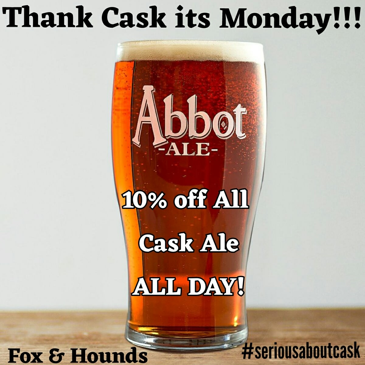 GK_FHTadley's tweet photo. It's Monday once again which means we Thank Cask it's Monday by giving you 10% off all cask ale all day!! #foxandhoundstadley #thankcaskitsmonday #aledrinker #cask #caskale #seriousaboutcask https://t.co/Xz8To3mBAF