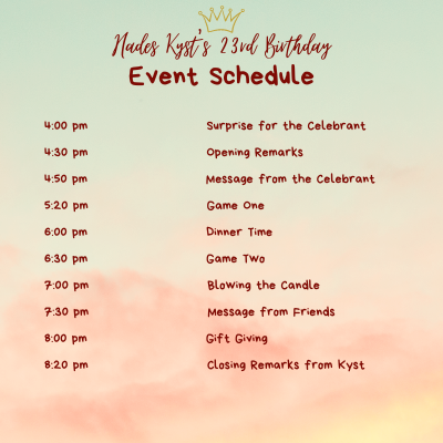 KYSTLOVEBOT's tweet photo. ㅤ

                   ╔═.✵.══════════╗
                          Event Schedule
                   ╚══════════.✵.═╝

ㅤ https://t.co/cDdjNksOeA