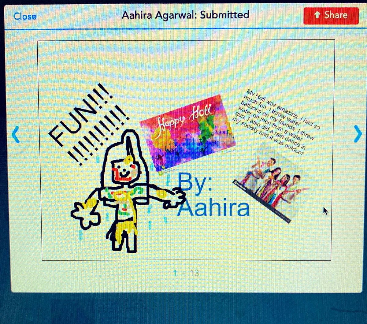 KirtiTrehan's tweet photo. #Recording #collating #reflections on #holi post pandemic came so easy on @nearpod where Ss of #Yr3 drew, illustrated and wrote their experiences on how was it different this year & also #citing the source of information @AneeshaSahni @KetakiKTweets @Krishna10596131 https://t.co/2NhqQZNDnR