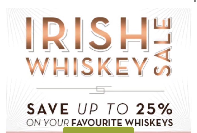 Irish whiskey sale continues <a href="/OBriensWine/">O'Briens Wine</a> <a href="/OBriensWine/">O'Briens Wine</a> 🥃🥃🥃☘️☘️☘️🇮🇪🇮🇪🇮🇪