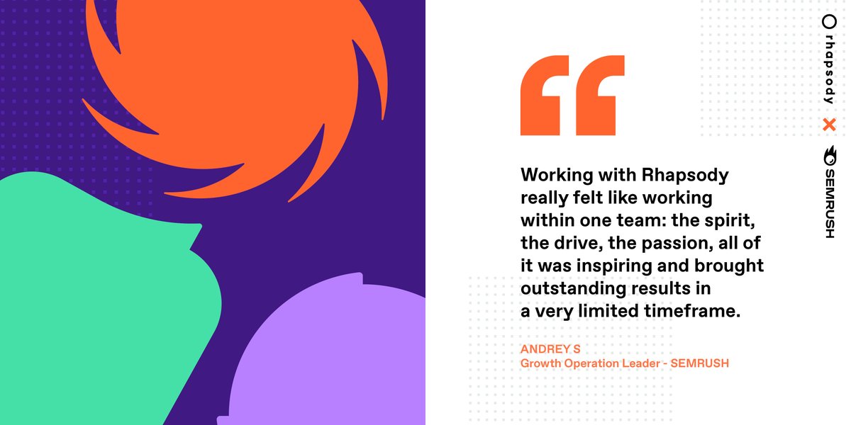 It's always nice to receive glowing praise from clients – like this testimonial from <a href="/semrush/">Semrush</a>.
We worked with the Semrush team on a global marketing campaign, helping Semrush boost its brand exposure. We're happy to have played a part in their company's journey!