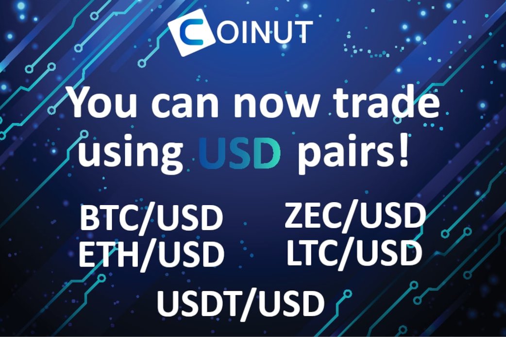 coinut_official's tweet photo. In case you missed it.
We managed to open a bank account in New York and have added USD pairs. You can now directly wire transfer funds into our bank account and trade USD pairs once you finish KYC.
Happy trading!
#COINUT
#BTC #LTC #ETH https://t.co/Uz9QmVAPdx