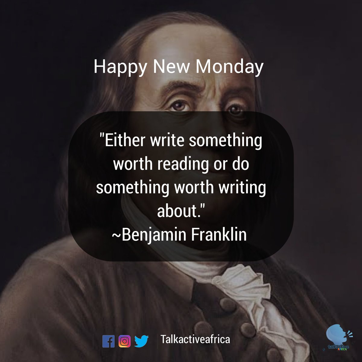 talkactiveafri's tweet photo. This week the goal is simple, creating and doing things that would be engraved on marbles.

Happy New Monday!

#talkactiveafrica #monday #socialimpact #communities #newweek https://t.co/dikhpIRBuK