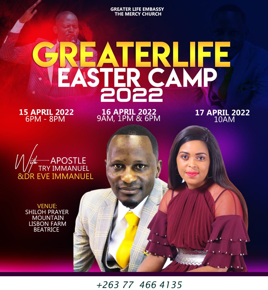 apostletry's tweet photo. GREATERLIFE EASTER CAMPMEETING 2022 IS HERE
.
.
#MARKTHEDATES #SHILOHMERCYLAND
#LISBONFARMBEATRICE https://t.co/obFXQ7UBJT