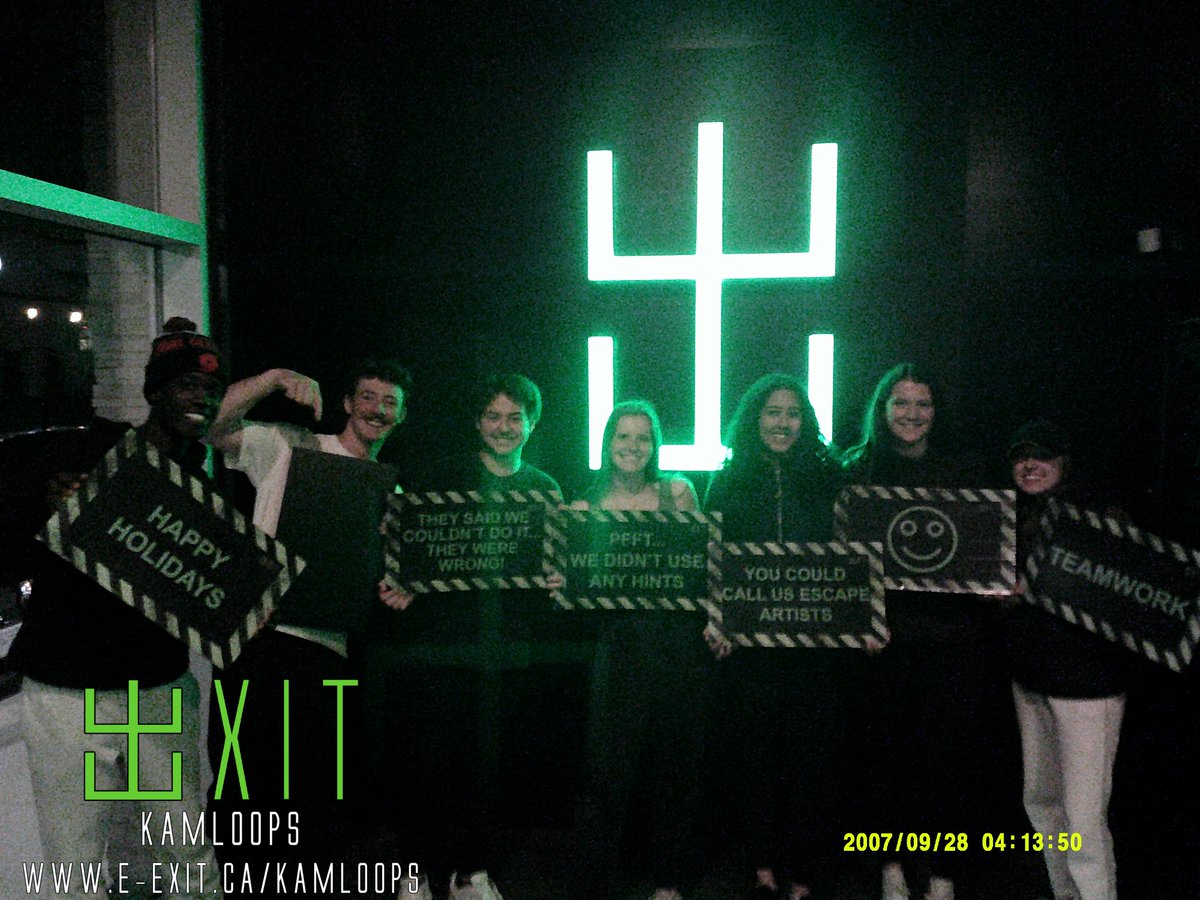 exitkamloops's tweet image. Here’s some of our awesome escapee’s from March 13th - 20th. Many failed and many succeeded! Test your wits today! #ExitKamloops #kamloopsescapegames
facebook.com/media/set/?van…