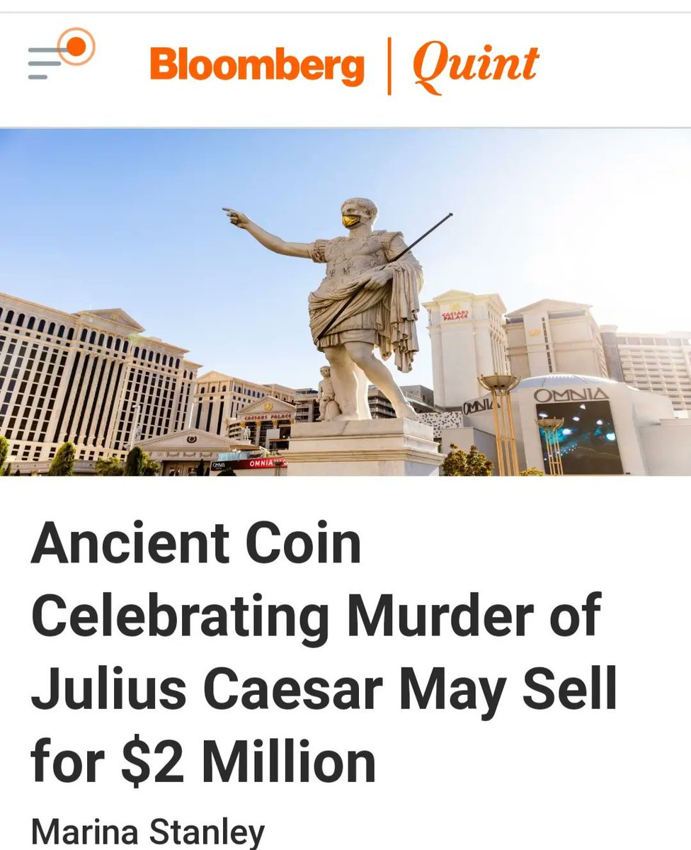 mckalra's tweet photo. 'EID MAR' Coin commemorating assassination of Julius Caesar on sale, it was till recently on display at British Museum, being one of the three known coins, apart from one in Deutsche Bundesbank Collection &amp; another in a private collection.

https://t.co/L6PyvcJ0RL

#romanhistory https://t.co/lw64TSip4R