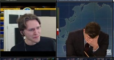 interesting layout on my screenshots page makes it look like jerma is doing a live slug reaction to colin jost https://t.co/wlXq9fXfcH