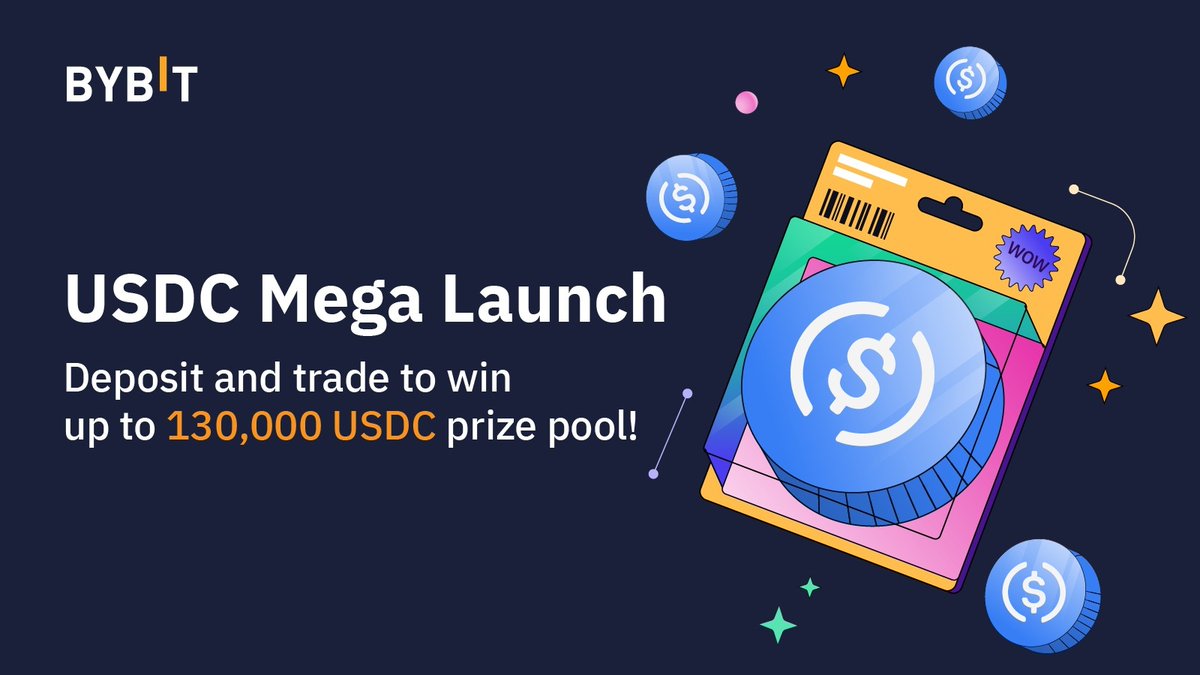 📣 USDC Mega Launch is LIVE!

🔥 Grab 130,000 $USDC in rewards through 4 events, from March 21 - April 8

✅ Deposit &amp; Earn - 20 $USDC
✅ Trading Challenge - 50,000 $USDC
✅ Tweet, Trade &amp; Win - 50,000 $USDC
✅ Tell a Friend - 10,000 $USDC

👉 Join Now: go.bybit.com/e/CbazNM1gzob