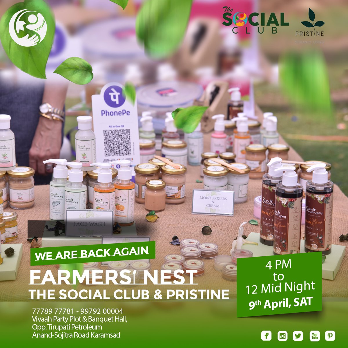 SocialClub_in's tweet photo. We are back again..!!!
Farmers' Nest jointly organised by The Social Club and Pristine,
Save the date 9th April, 2022 4 PM to 12 midnight and do visit Farmers' Nest at Vivaah Party Hall Banquet Hall.
#thesocialclub #thesocialnetwork #organicmarket #famersnest #organic #bakery https://t.co/LlOdmASf0S