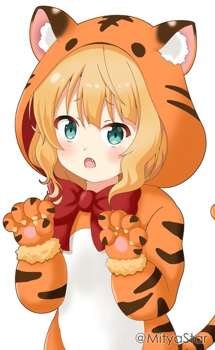 「hair between eyes tiger print」 illustration images(Latest)