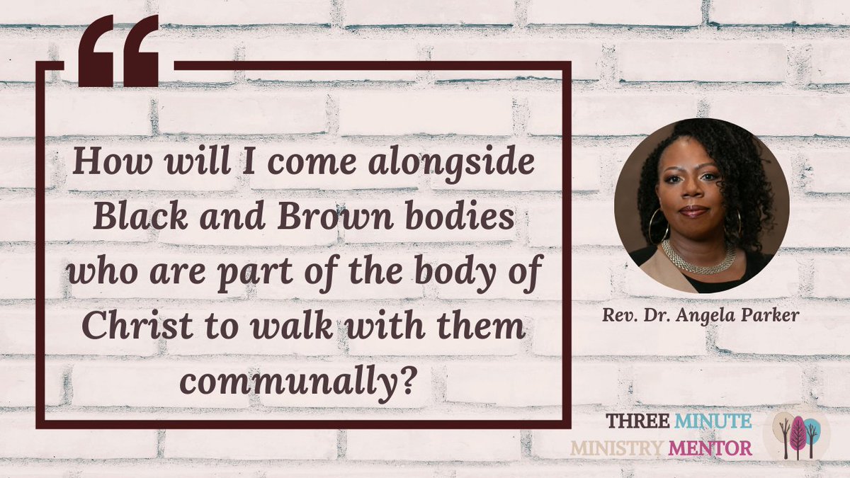 3MinuteMin's tweet image. Here is a question Rev. Dr. Angela Parker asks when she preaches to white congregations. 
How do YOU come alongside Black and Brown bodies who are part of the body of Christ? How do YOU walk in community?
@anp22fab #Pastoralimagination #BeyondAllies