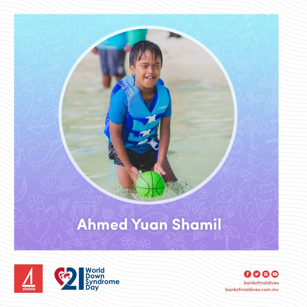 bankofmaldives's tweet photo. Say hello to Ahmed Yuan Shamil! Yuan is 11 years old and loves football and being active throughout his day. He enjoys painting as well! #InclusionMeans being heard, respected, and appreciated by our community. https://t.co/G8KHlvDPrb