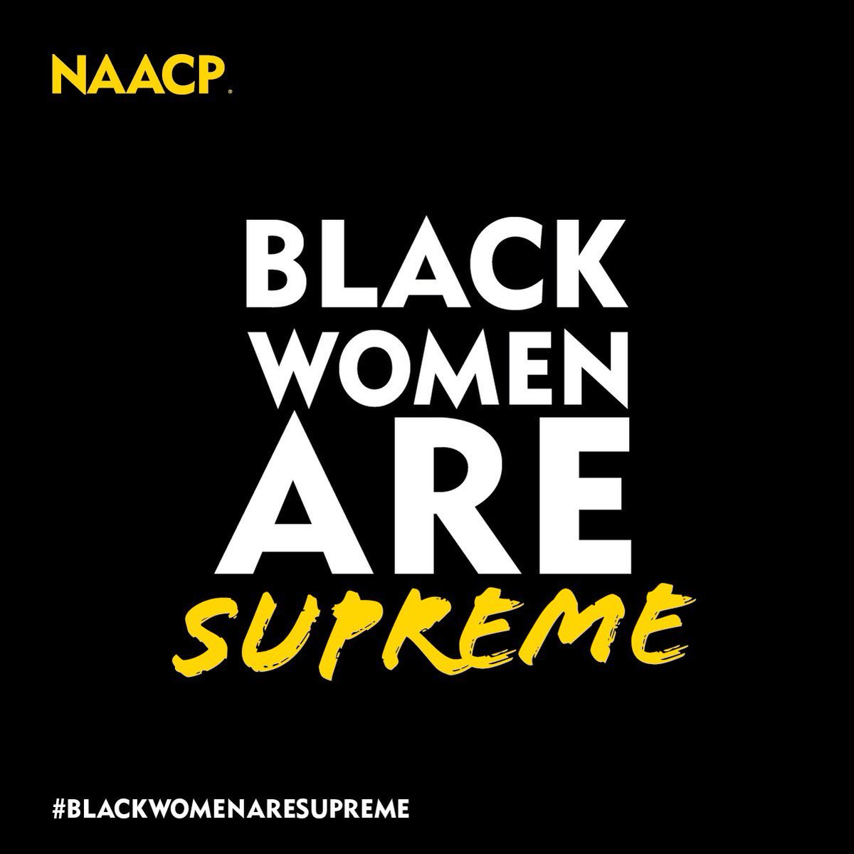 NaacpTexasTech's tweet photo. Black women are qualified. Black women bring a distinct point of view. Black women are supreme… and necessary on #SCOTUS. Sign the petition on https://t.co/MOfVDZ1ftW if you agree! #BlackWomenAreSupreme #JusticeForAll https://t.co/vdX3oQGl7n