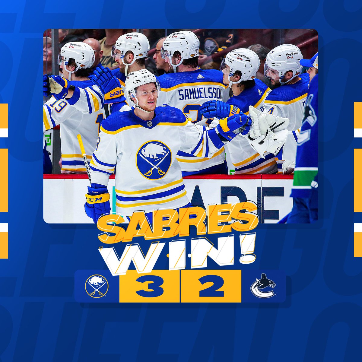 BuffaloSabres's tweet photo. Whale, that was a KILLER of a time! 👊

#LetsGoBuffalo https://t.co/CEzLR1tVA1
