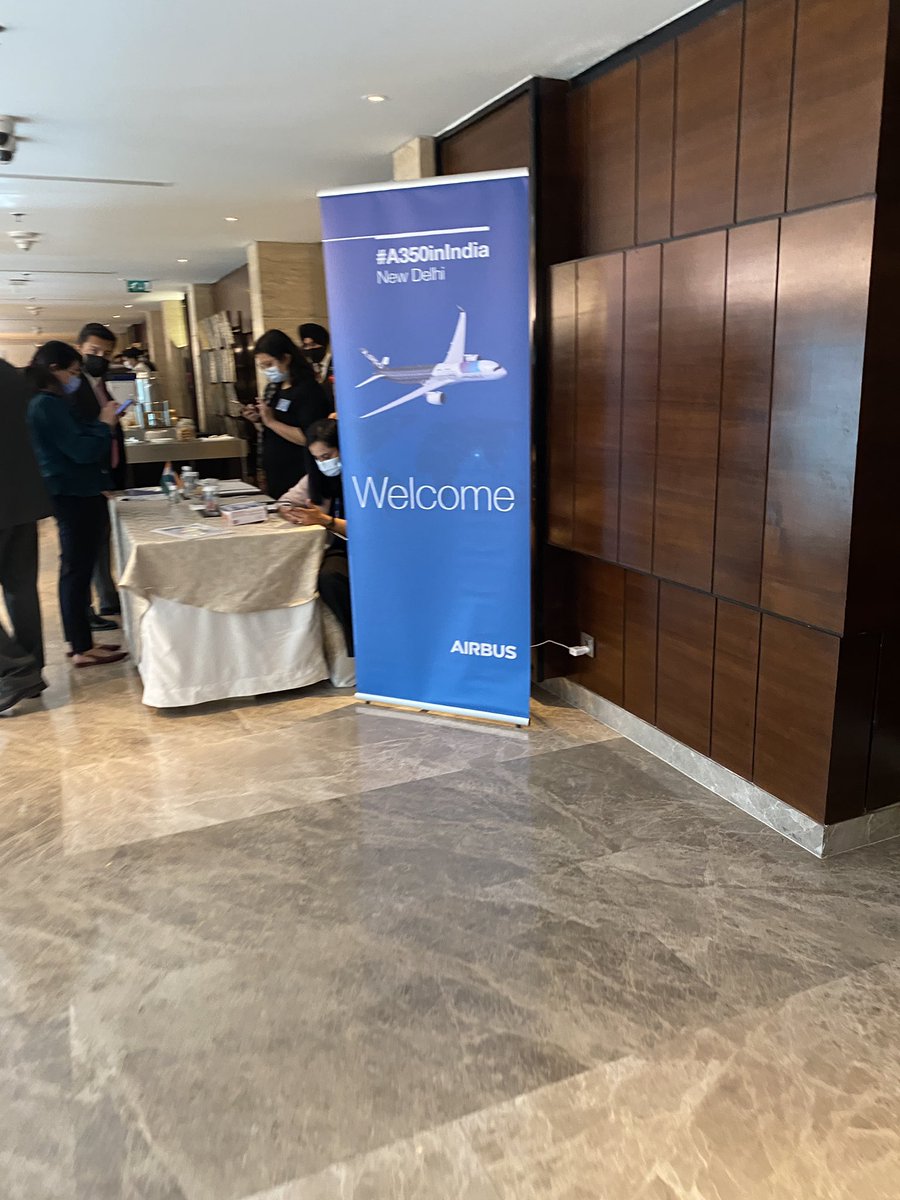 LiveFromALounge's tweet photo. Time to hear @Airbus’ pitch for India. #airbus350 https://t.co/ZV26EvnDo9