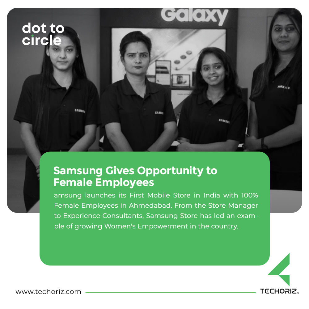 DottoCircle1's tweet photo. Samsung launches its First Mobile Store in India with 100% Female Employees in Ahmedabad. From the Store Manager to Experience Consultants, Samsung Store has led an example of growing Women's Empowerment in the country.
#techoriz #techorizdigitalacademy #dottocircle
#news https://t.co/BuASMi7Dxc