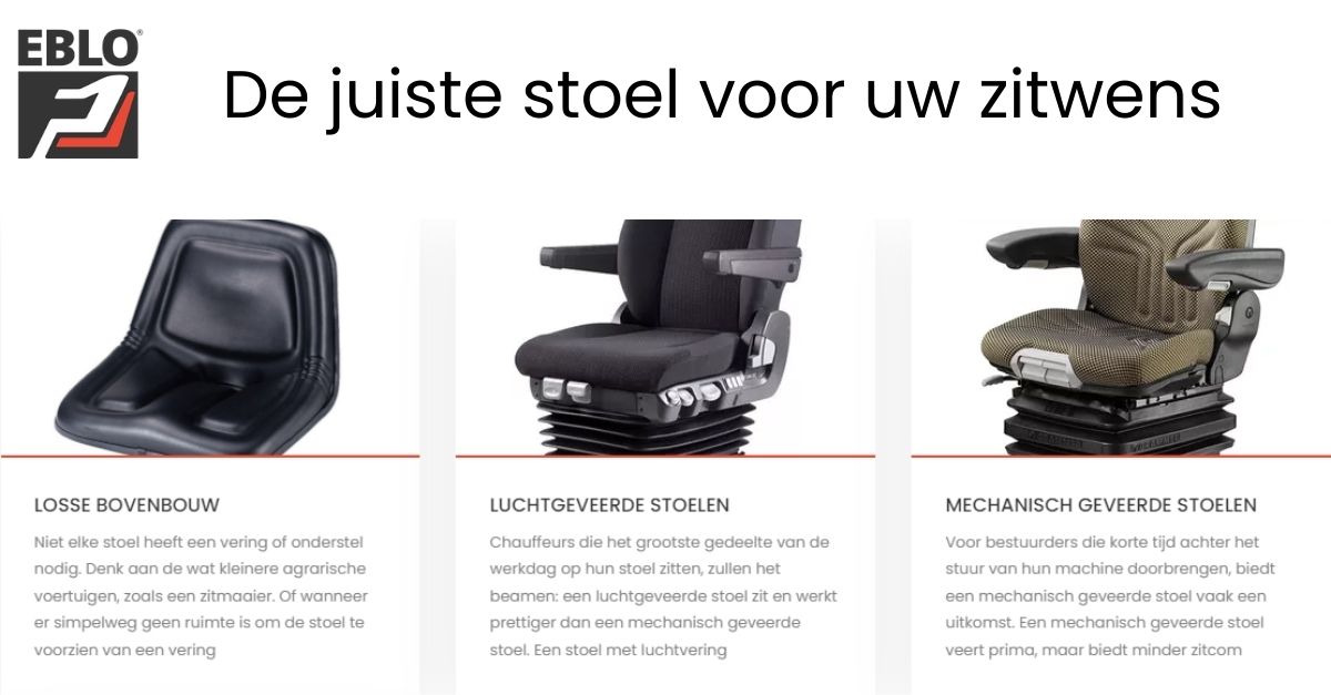 ebloseatingNL's tweet photo. NL: Op zoek naar de juiste stoel? EBLO biedt voor elke werkplek, machine, voertuig en zitwens de juiste zitoplossing. https://t.co/b4O0W8gtcQ 

#EBLO #stoelen #machine #Machines #landbouw #agri  #agriculture #maatwerk #custom #bouw #infra https://t.co/BotSyiGICR