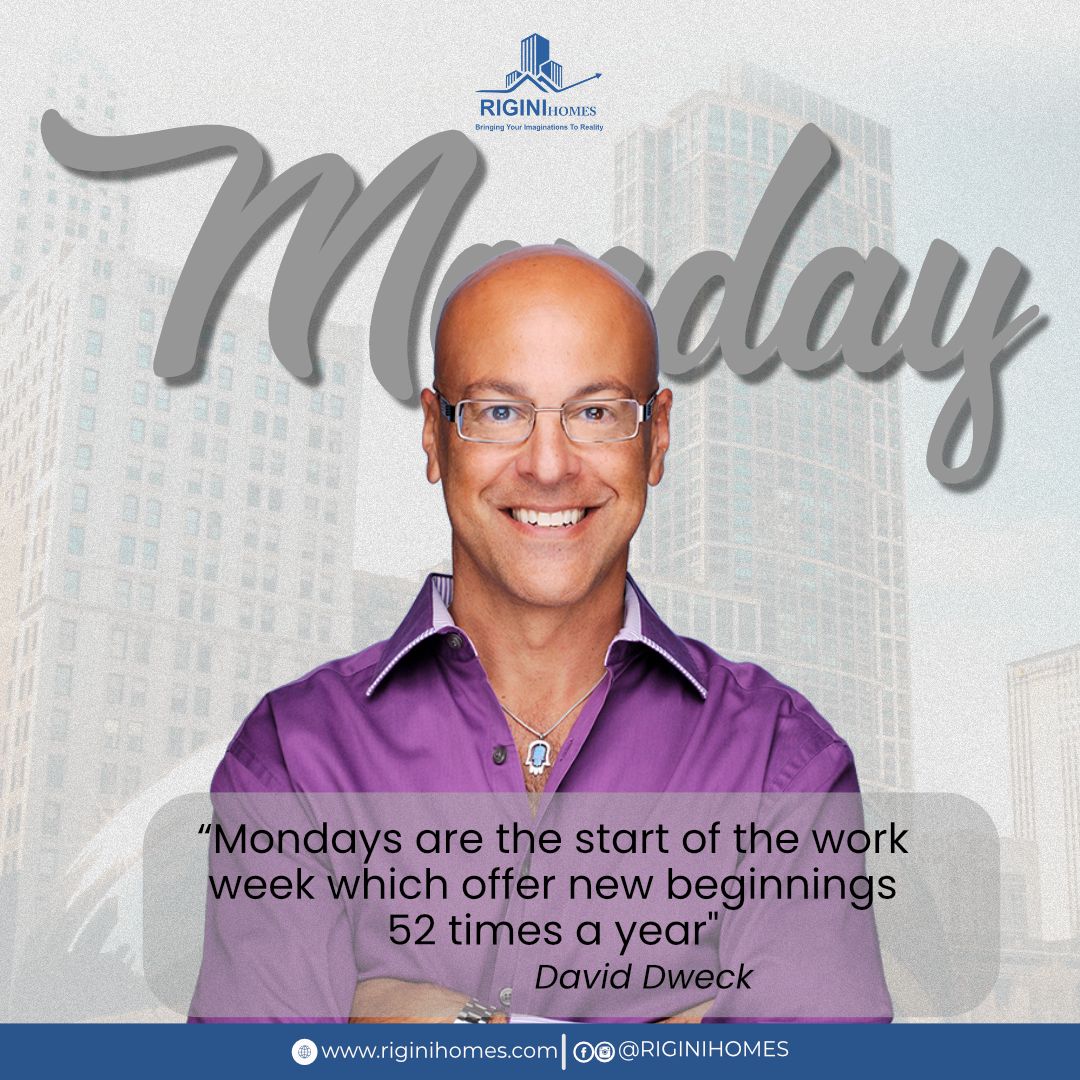 riginihomes's tweet photo. It's another opportunity to start afresh with your schedules, purpose, goal and your approach.
You can do it!. Yes! You.
#monday #mondaymotivation #realestate #riginihomes https://t.co/H8koiqGvPn