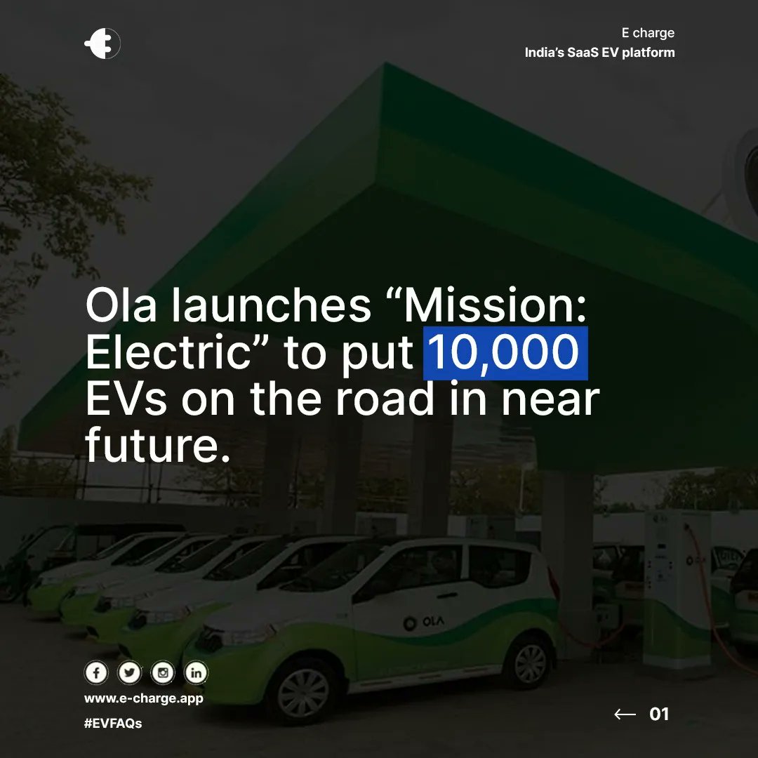 echarge_app's tweet photo. Ola Electric initiative in India. 

#echarge #electriccar #ola #electricvehicle #evindustry https://t.co/QyNJJGxtks