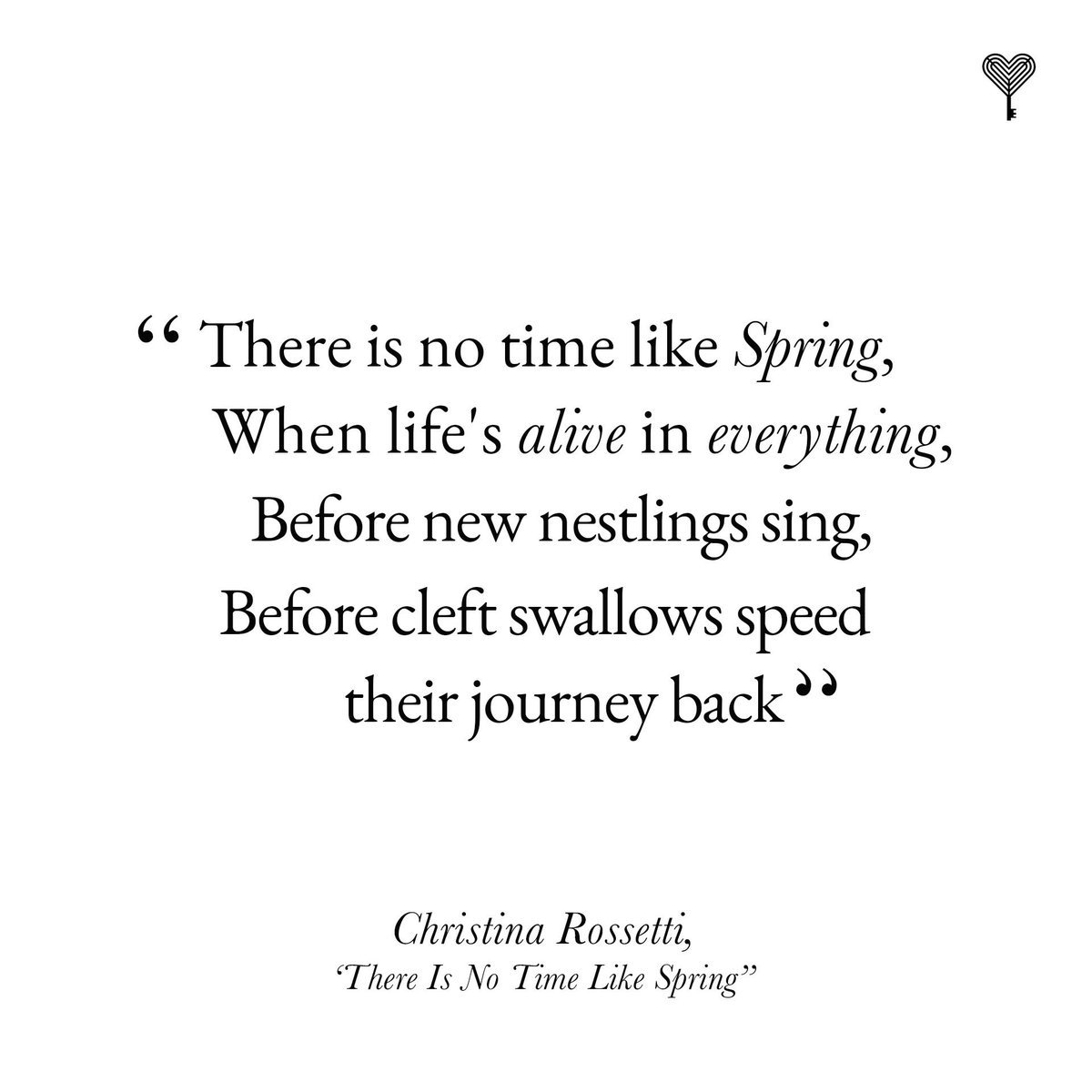 thelabellife's tweet photo. #TheLabelSpeaks : Today on World Poetry Day, we’re appreciating all things spring by reading these lines by Christina Rossetti
#TheLabelLife #ElevatedLifestyleEssentials #ExtraordinaryEssentials #WorldPoetryDay #Spring #ChristinaRossetti https://t.co/VqCPIXrG6S