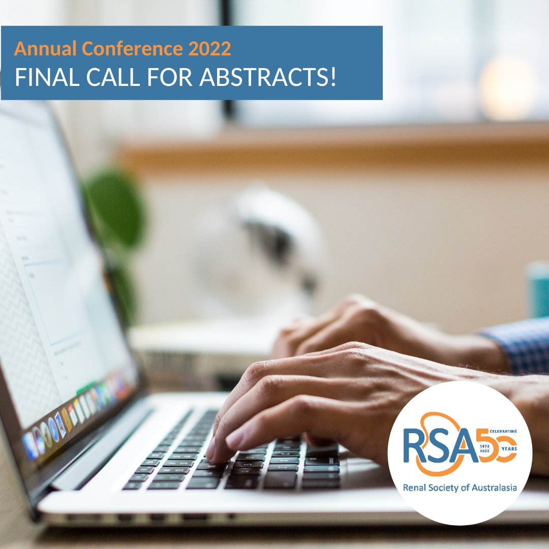 Final call for Abstracts! Deadline - 24th March. Your input, experience and participation in an abstract submission supports peer-to-peer knowledge sharing and promotes a collaborative learning culture. Submit your 250 words abstract online at renalsociety.org/education/2022…