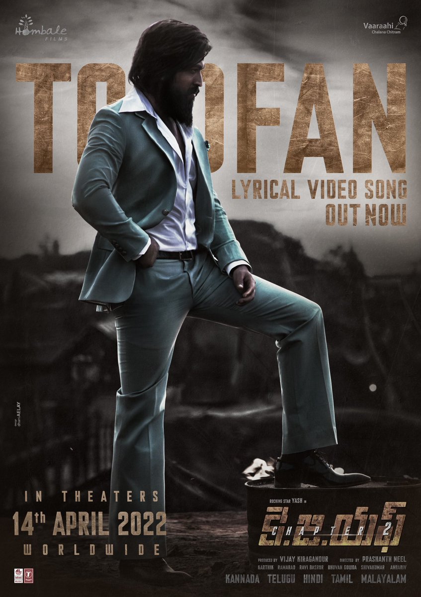 Here comes #Toofan 🌪️

Kannada: youtu.be/unWiIzY7pSw
Telugu: youtu.be/xUe3eR0n380
Tamil: youtu.be/8JumUZyzXP8
Malayalam: youtu.be/D_Jllg5w0WI

#KGFChapter2 @Thenameisyash @prashanth_neel
<a href="/VKiragandur/">Vijay Kiragandur</a> <a href="/hombalefilms/">Hombale Films</a> <a href="/HombaleGroup/">Hombale Group</a>
<a href="/RaviBasrur/">Ravi Basrur</a> <a href="/bhuvangowda84/">Bhuvan Gowda</a> <a href="/LahariMusic/">Lahari Music</a>