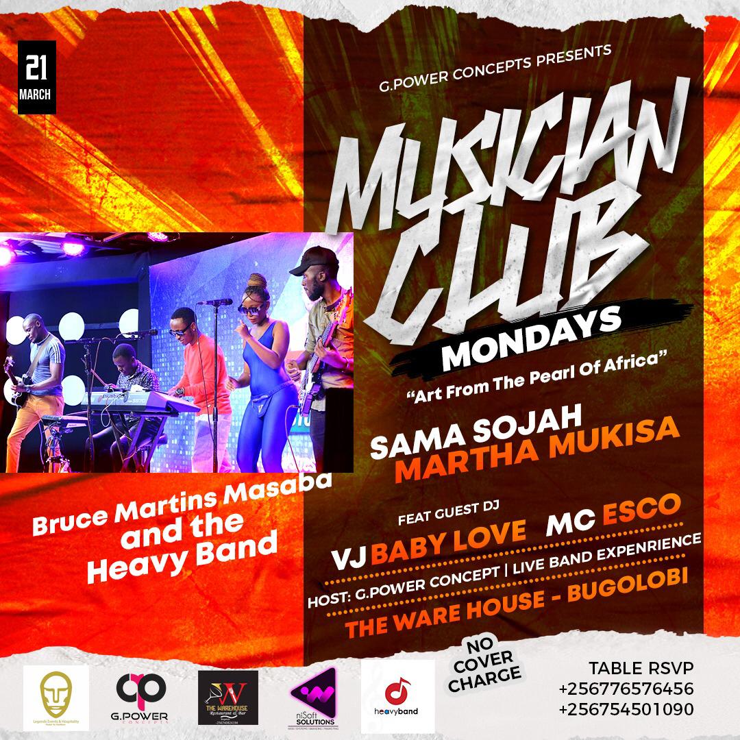 Prettymarz11's tweet photo. Lets link up today at the warehouse in bugolobi great vibes good music and live performances from @MarthaMukisaUg @SamaSojah and @BruceMasaba with the heavy band powered by #Gpowerconcepts cc:@mcescostar1 music policy @vjbabylove https://t.co/Rw72N5orAz