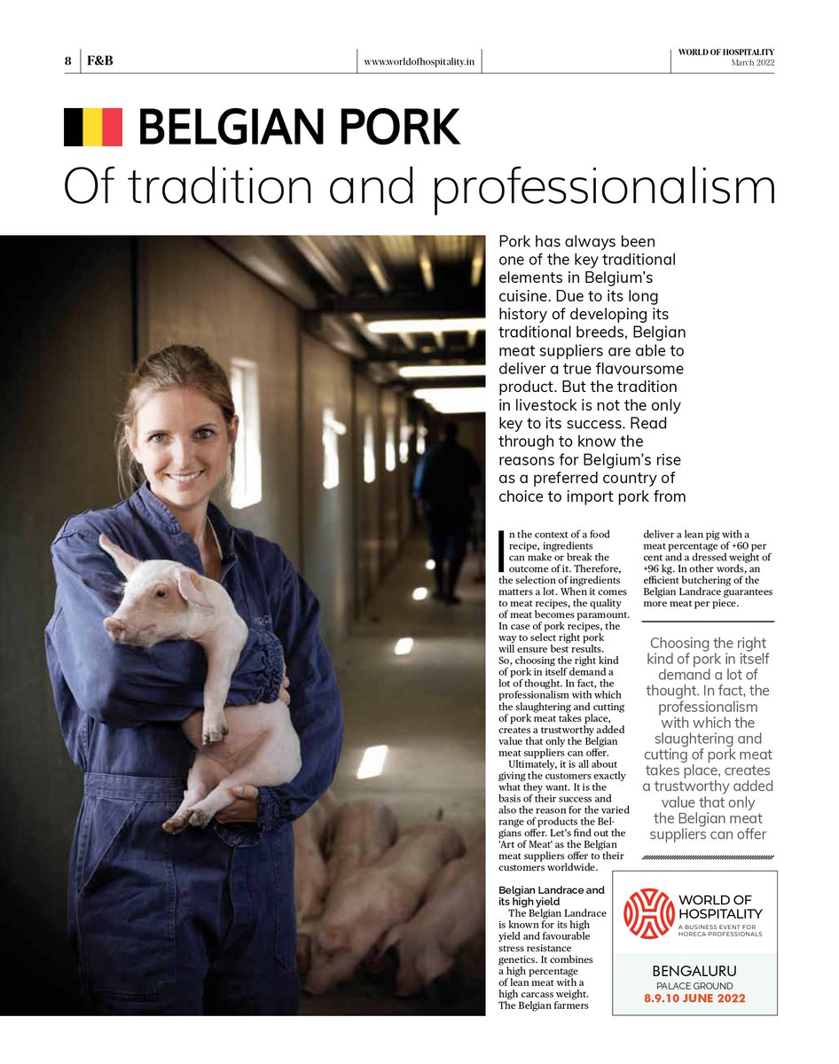 Flanders_India's tweet photo. #Quality forms an import pillar in the Belgian Meat industry, the article below highlights some of the differentiating factors as to why the Belgian #pork #chop on your plate is exquisite.
Link to the issue ➡️ https://t.co/hgq3L13nXA
#hospitality #retail #flanders #export #India https://t.co/J5ZeYRSqVI
