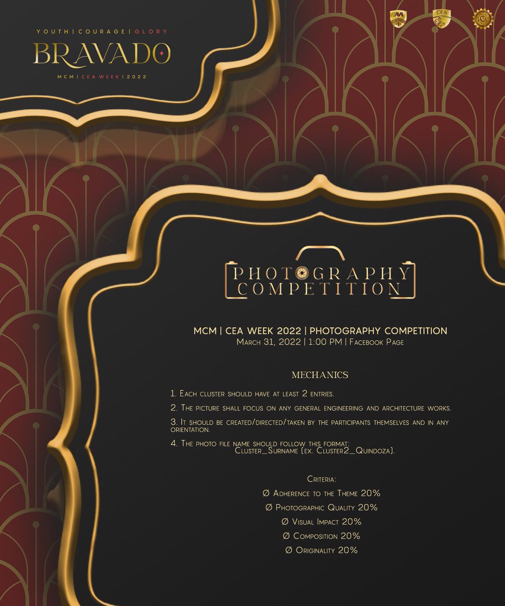 MCM_CEA's tweet photo. ANNOUNCEMENT 📣 || A quick recap of our activities for BRAVADO 2022, a CEA Week.

The submission link for all the activities will close at 11:59 PM  (March 28,2022), so keep your submissions coming here: https://t.co/ADUDi4cXIm https://t.co/83a1YJGTYu