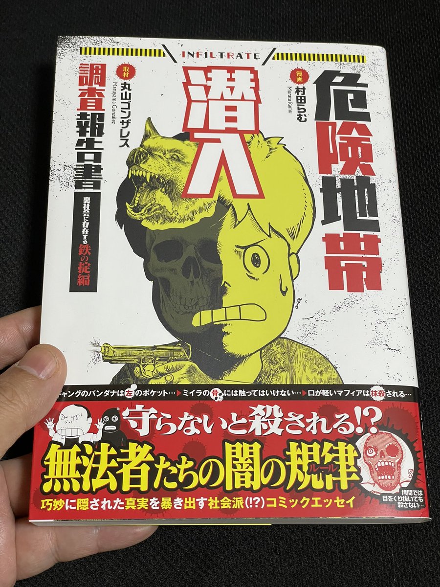 丸山ゴンザレスさんとの共著、
危険地帯潜入調査報告書 裏社会に存在する鉄の掟編
届いたー!
何度経験しても嬉しいもんですー。
タイトルながーい! 