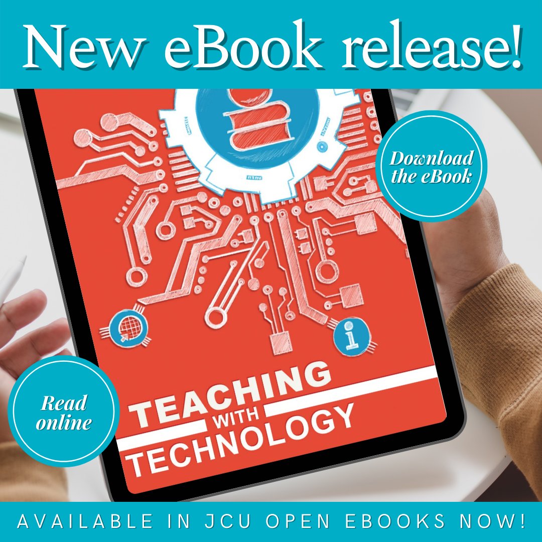 Our new eBook provides an overview of the entire process of teaching with technology, from planning to implementation.   This resource will help you plan, design, develop, and teach technology-enhanced subjects and courses.  jcu.pressbooks.pub/teachwithtech/…