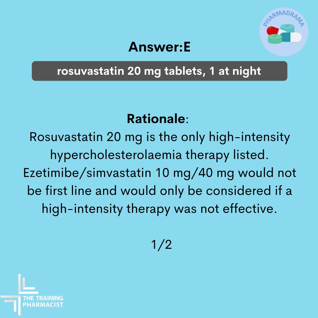 thetpharmacist's tweet photo. Today’s question in collaboration with @pharmadrama on the topic of statins. 

Swipe for answers

Check out https://t.co/HHYUE3lQO1 to find out how you can access more questions and other FREE content 

#thetrainingpharmacist #pharmacyprereg #pharmacyeducation #prereg #provreg https://t.co/X1VOz6DUjl