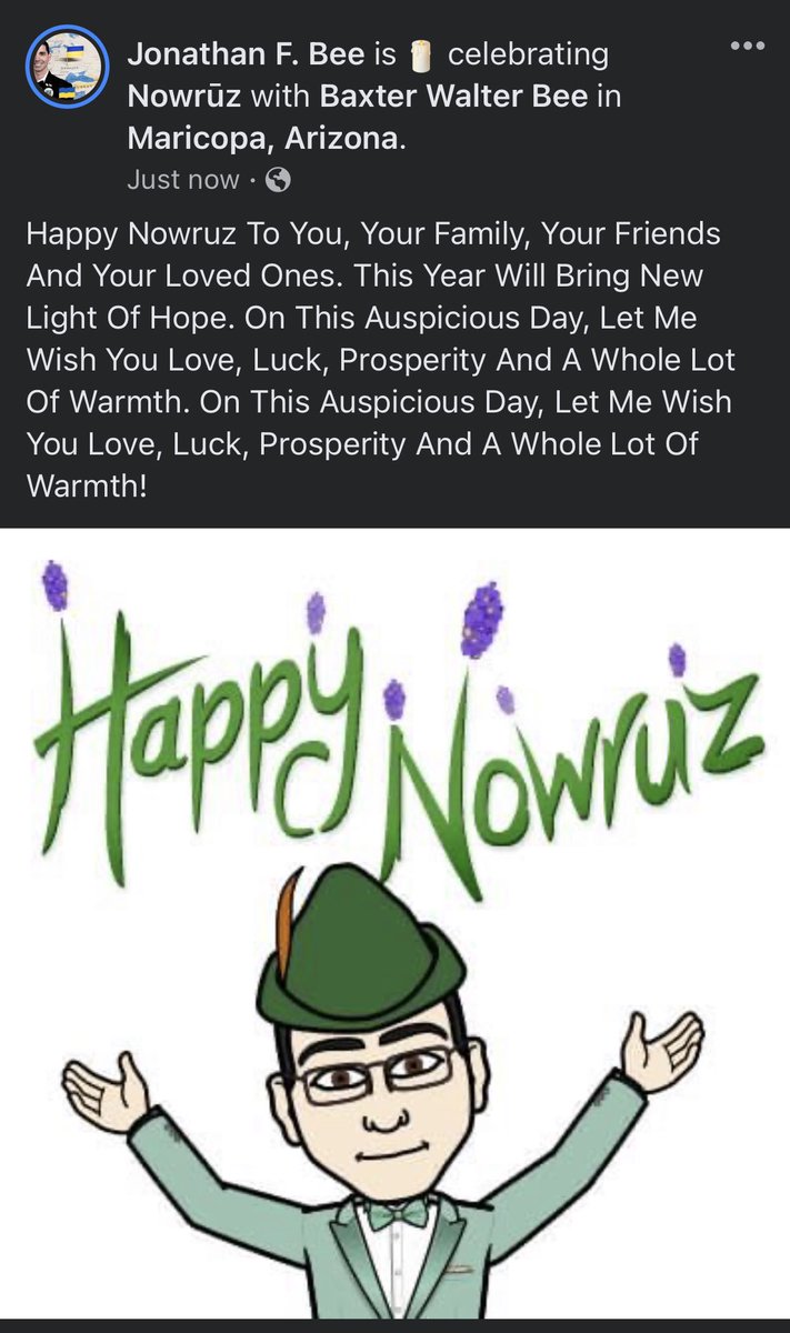 JonathanFBee's tweet image. #HappyNowruz To You, Your Family, Your Friends &amp;amp; Your Loved Ones. This Year Will Bring New Light Of Hope. On This Auspicious Day, Let Me Wish You Love, Luck, Prosperity &amp;amp; A Whole Lot Of Warmth. On This Auspicious Day, Let Me Wish You Love, Luck, Prosperity &amp;amp; A Whole Lot Of Warmth