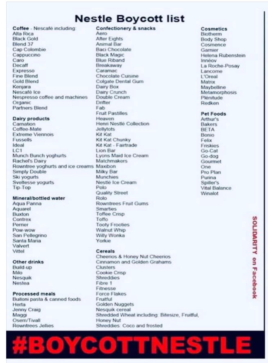 FuzzyDonnyDuck's tweet photo. #boycottnestle  There’s a handy little list to help you do your shopping.  They still do business in Russia, but claim no profit from Russian operations.  Not good enough! https://t.co/eH41demNPN