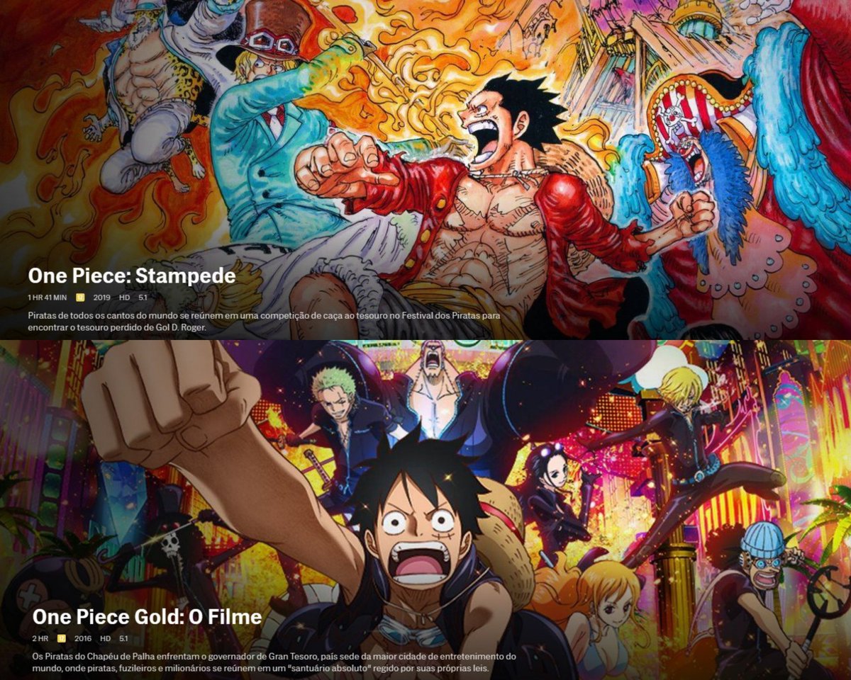 Novos Filmes de One Piece Dublados – One Piece Gold e Stampede