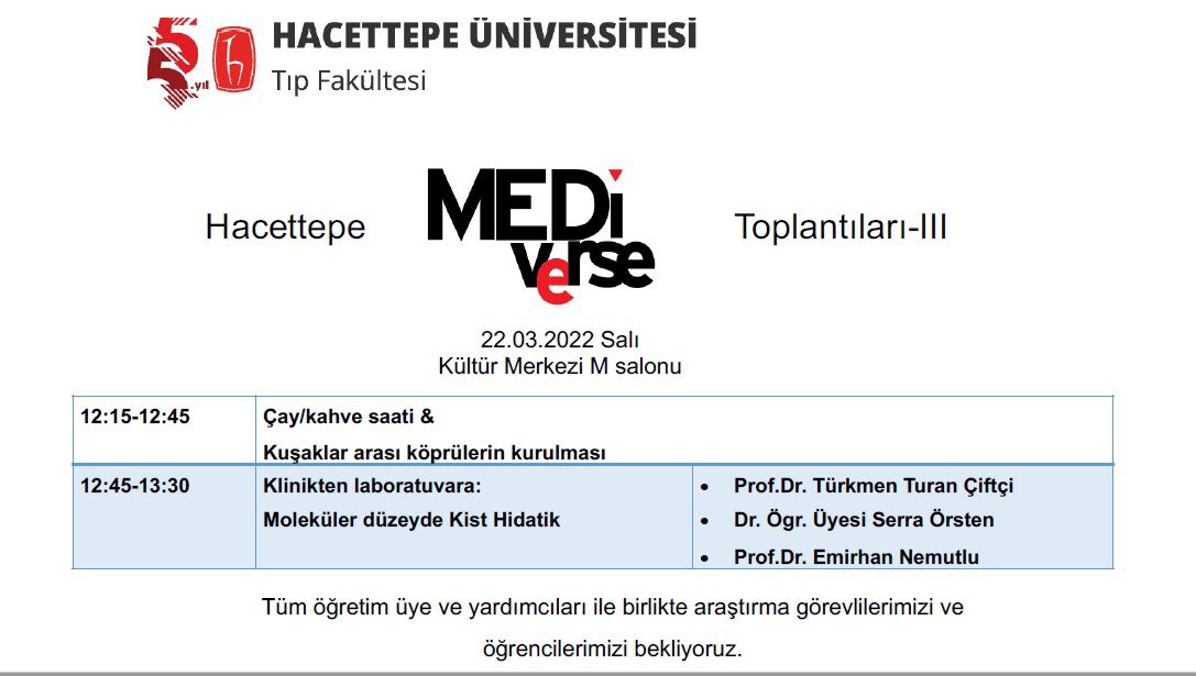 Hacettepe Tıp Mediverse 3. Toplantısına tüm öğretim üyelerimiz, araştırma görevlilerimiz ve öğrencilerimiz davetlidir.