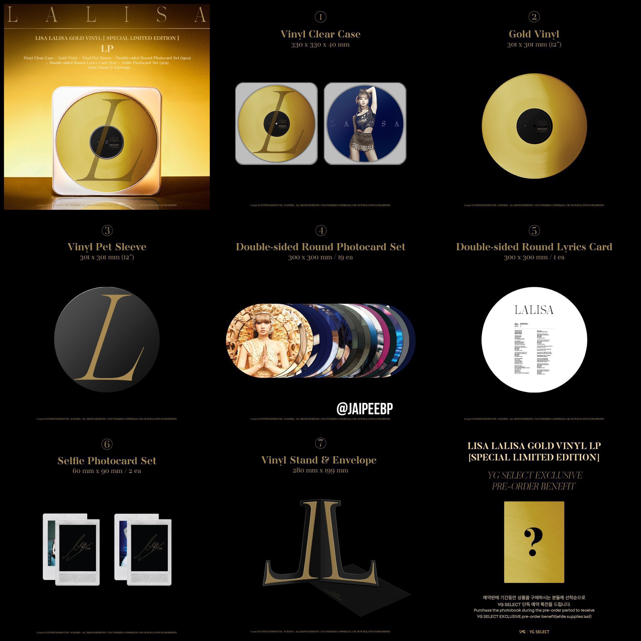 K-POP・アジア LISA LALISA GOLD VINYL LP Unboxing Lisa Lalisa Gold Vinyl LP Special Limited Edition