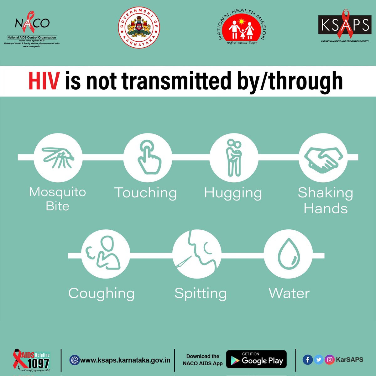 HIV is not transmitted by/through
#HIVtransmission #SpreadFacts #SpreadAwareness #HIV #AIDS #Facts #HIVTesting