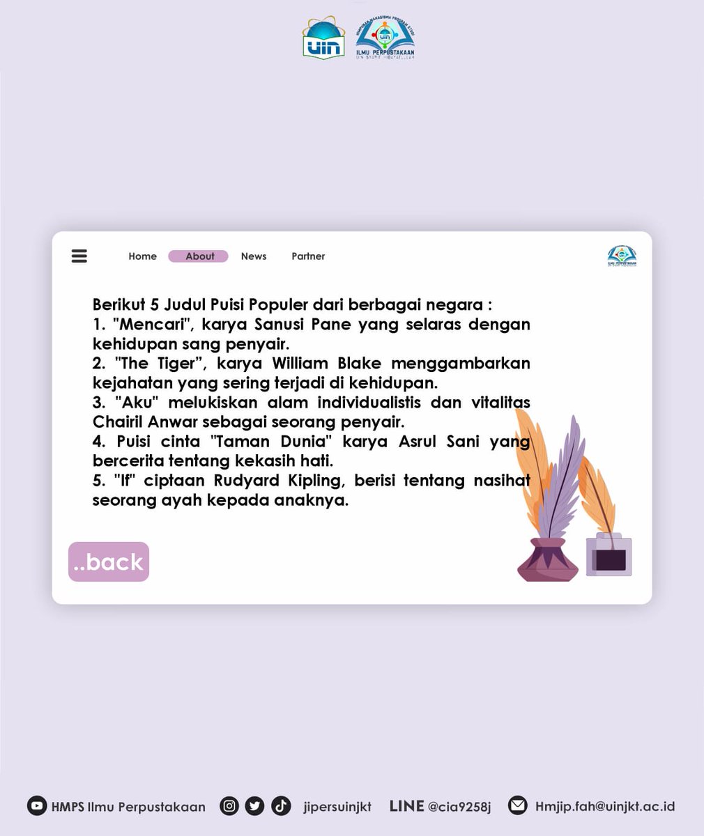 jipersuinjkt's tweet image. [HARI PUISI SEDUNIA] 
 
‘Selamat Hari Puisi Sedunia’

Yuk kita simak penjelasan tentang Hari Puisi Sedunia di bawah🤗
______________________
HMPS Ilmu Perpustakaan 2020/2021
#jipersuinjkt