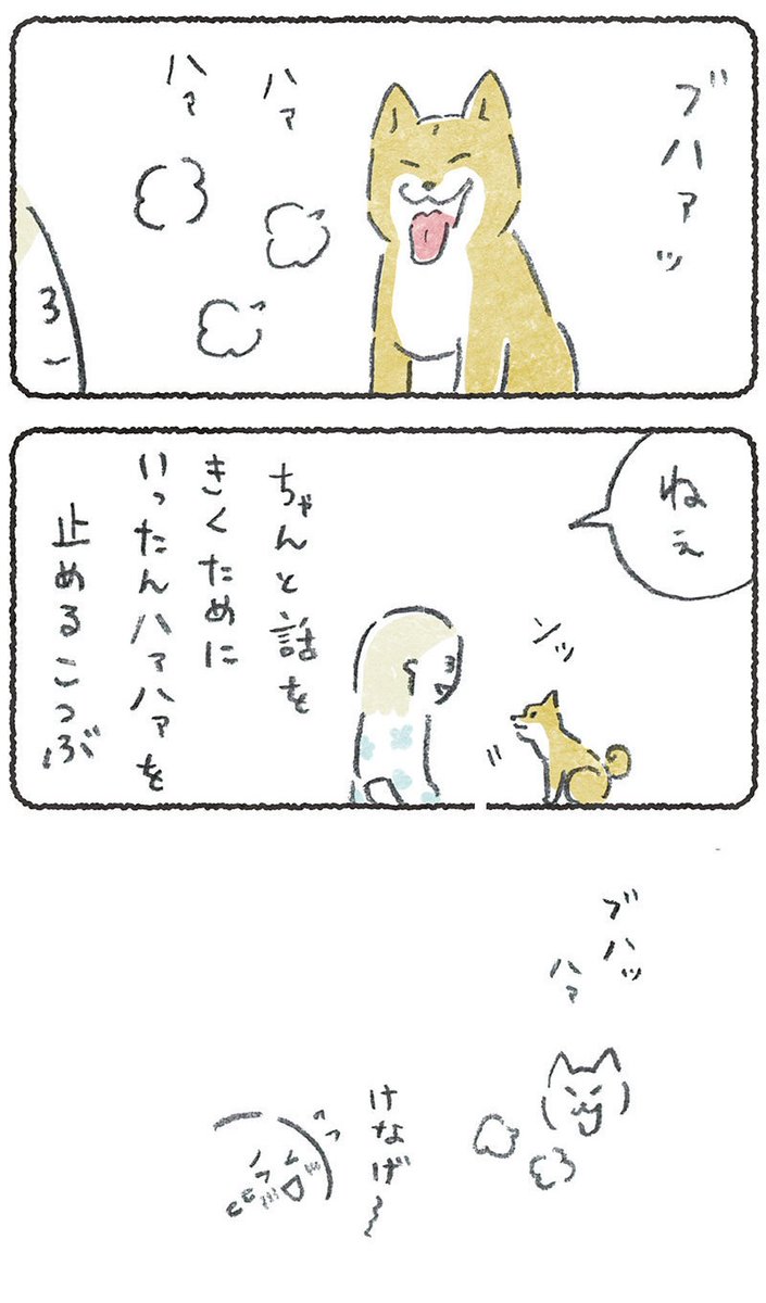 自分のハァハァ音を止めて話を聞こうとする犬

リプにつづき貼ります
#豆しばこつぶ 