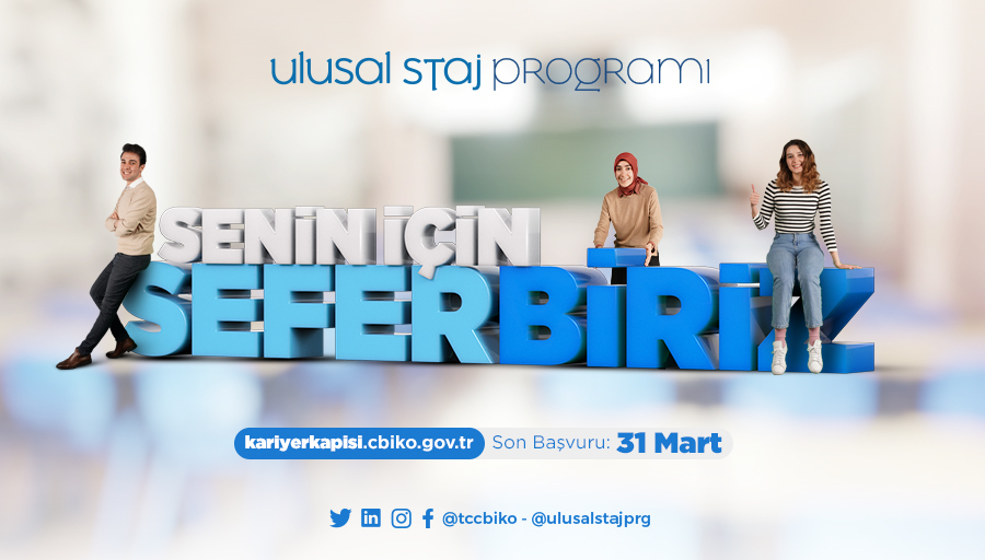 Ulusal Staj Programı başvuruları devam ediyor.

kariyerkapisi.cbkio.gov.tr üzerinden başvurunuzu gerçekleştirmeyi unutmayın.

#ulusalstajprg
#ulusalstajprogramı

<a href="/ulusalstajprg/">Ulusal Staj Programı</a>
 
<a href="/yetenekheryerde/">Yetenek Her Yerde</a>
 
@tccbiko