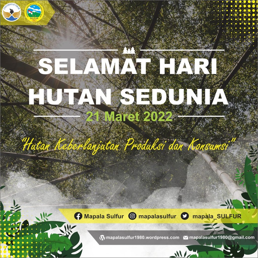 [SELAMAT HARI HUTAN SEDUNIA]

"Merusak hutan sama dengan merusak masa depan, Selamat Hari Hutan 2022"

#harihutan2022
#forestday