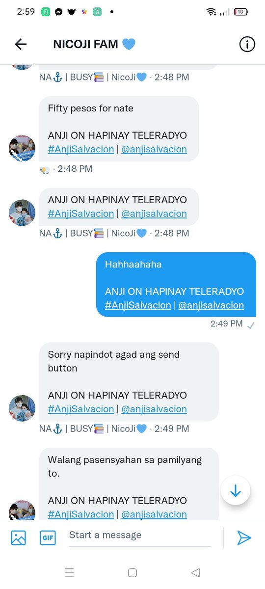 Maaarjj_'s tweet photo. Sino naman kayo jarn haha! Pati sa gdm nag ttp hahah!

ANJI ON HAPINAY TELERADYO
#AnjiSalvacion | @anjisalvacion https://t.co/S3PECsjJBX